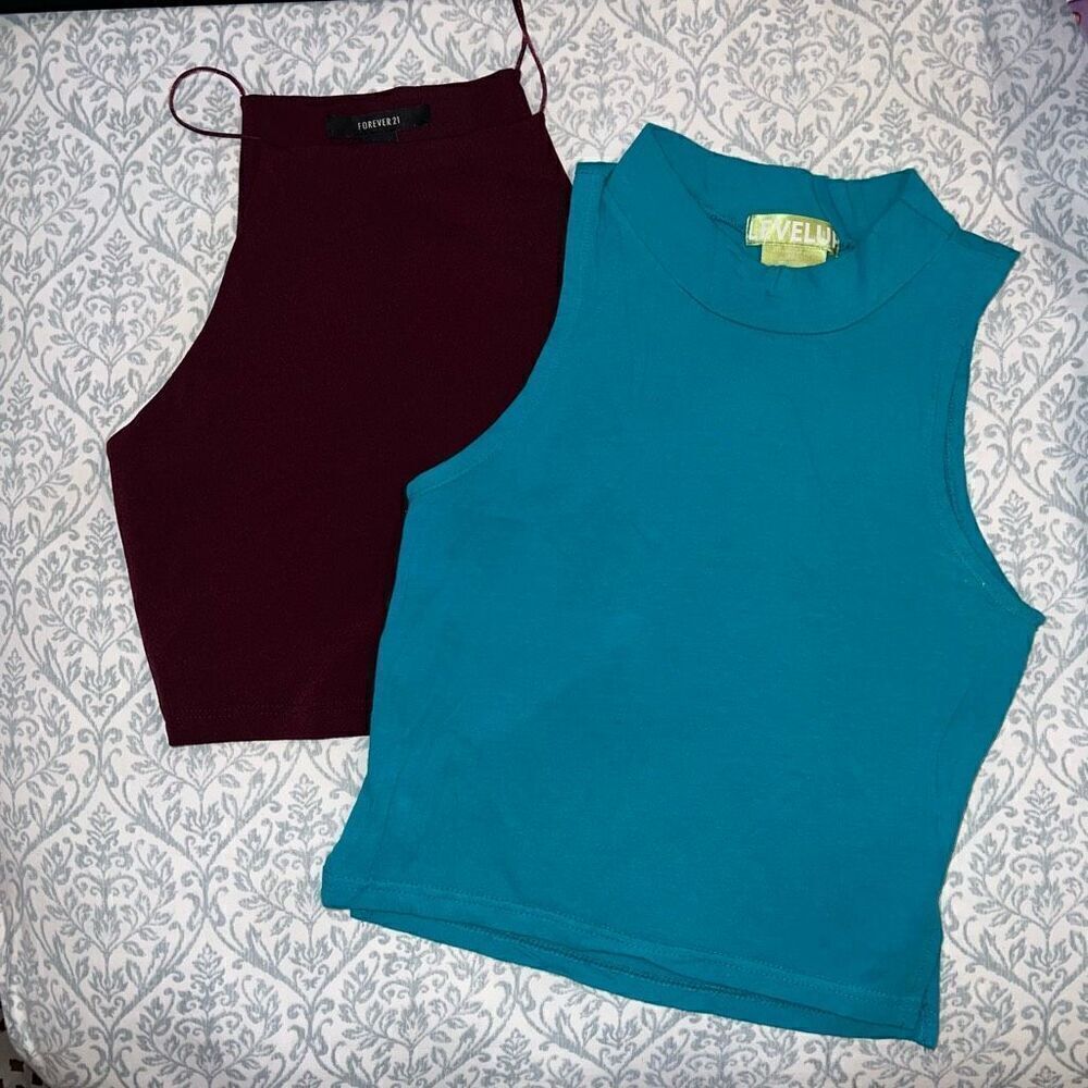 Mock turtleneck high neck crop top size S bundle